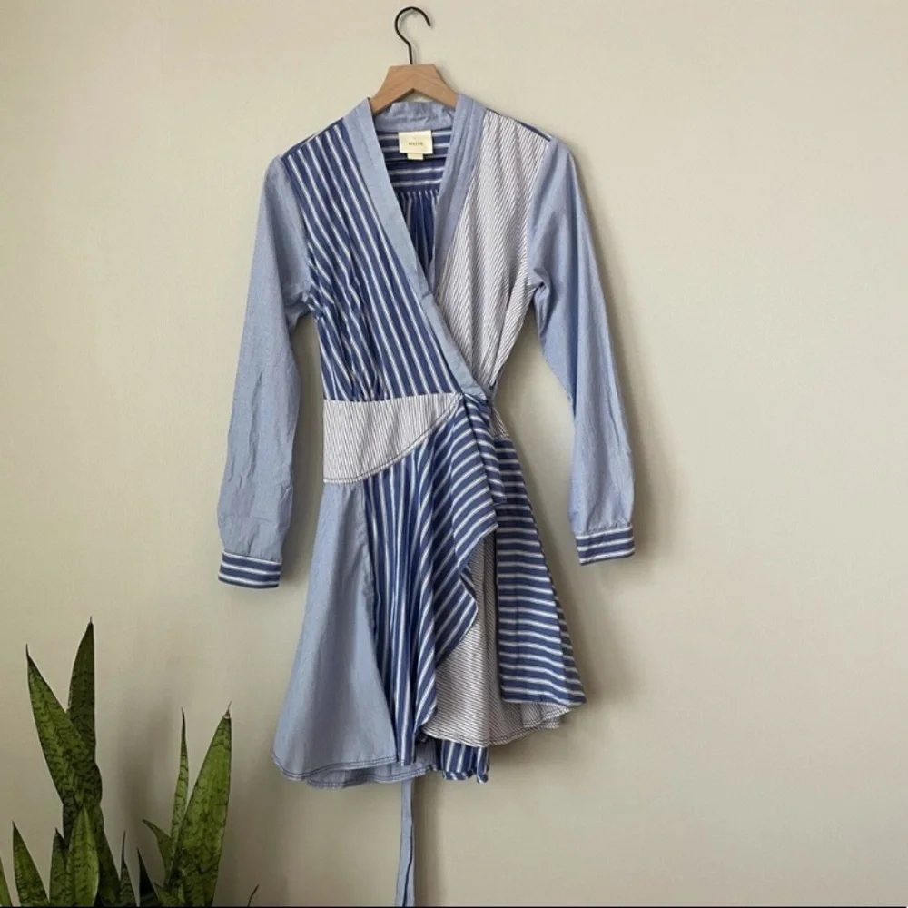 Maeve Blue Striped Shirt Dress - Picture 2 of 2
